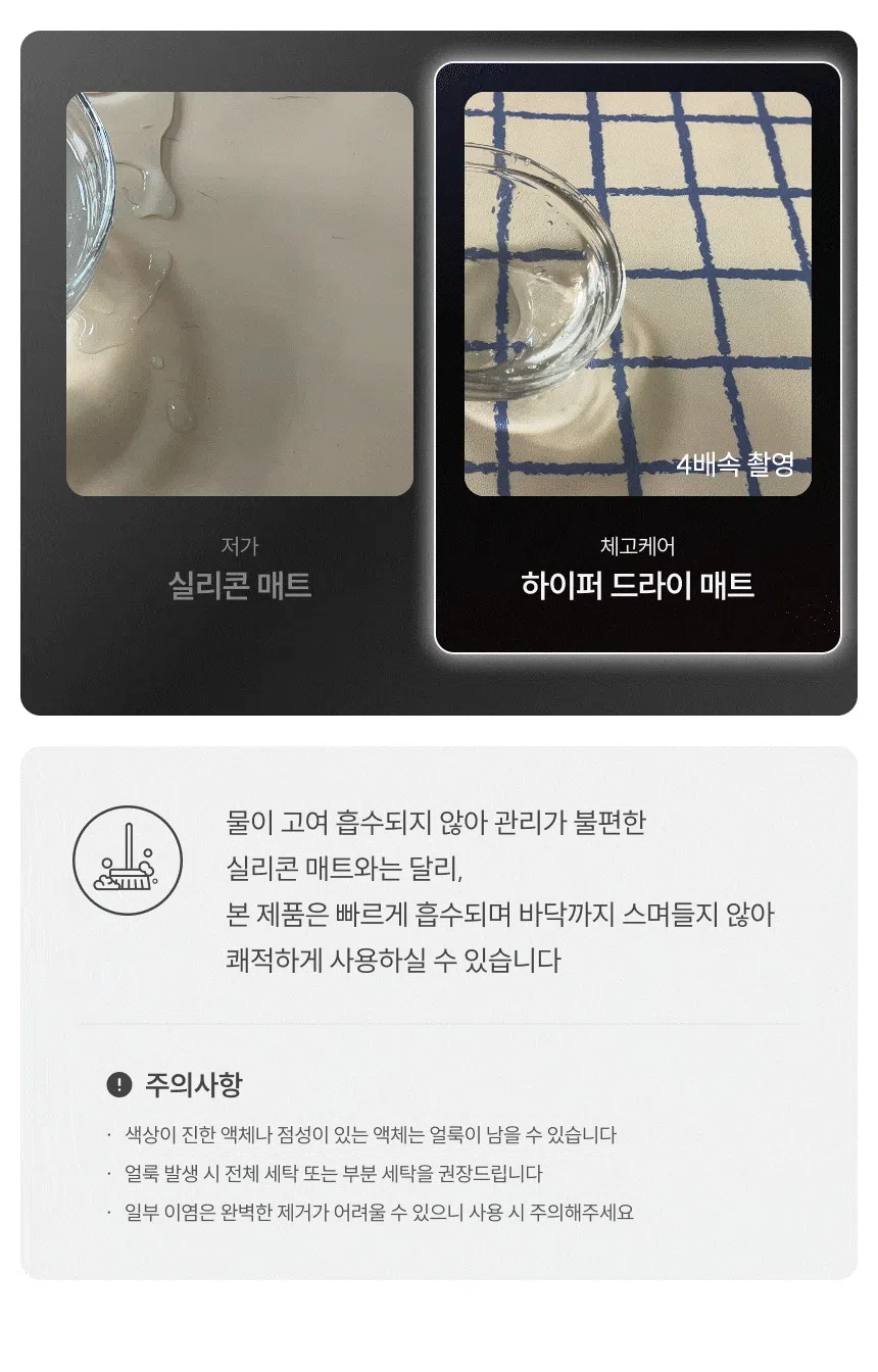 [NEW신상][무료배송] 체고케어 털안붙는 초속건 물흡수 미끄럼방지 발매트/주방 현관 욕실 식기 수반 다용도 매트 25번째