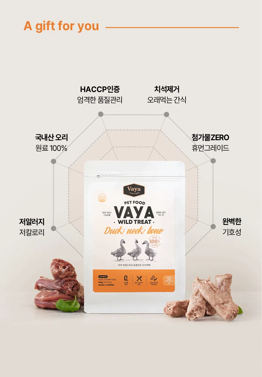 [NEW신상] [무료배송] 바야 와일드트릿 동결건조 오리목뼈 120g 1/3컷팅 6번째