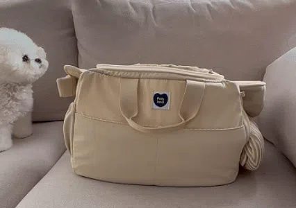 [NEW신상][무료배송] 펫츠랜드 뉴스너그슬링백 아이보리 M-L 4번째