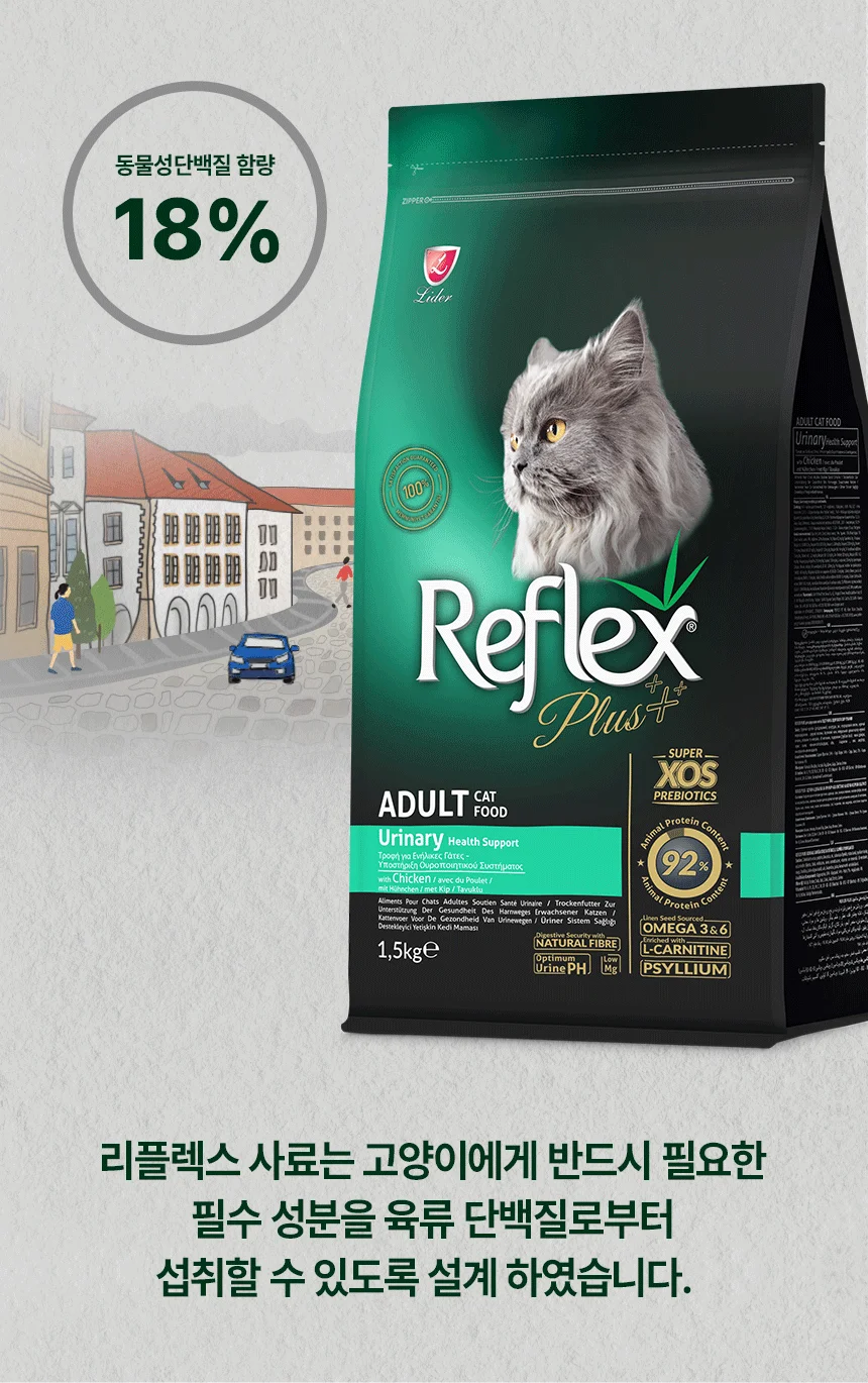 [무료배송] 리플렉스 플러스 캣 유리너리 어덜트 치킨 1.5kg 11번째