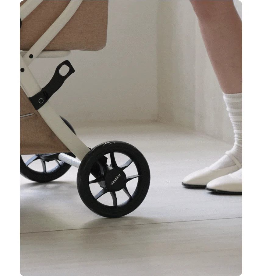 [무료배송] 리카리카 올데이 라이트 일체형 유모차 2세대 베이지/차콜블랙 13번째