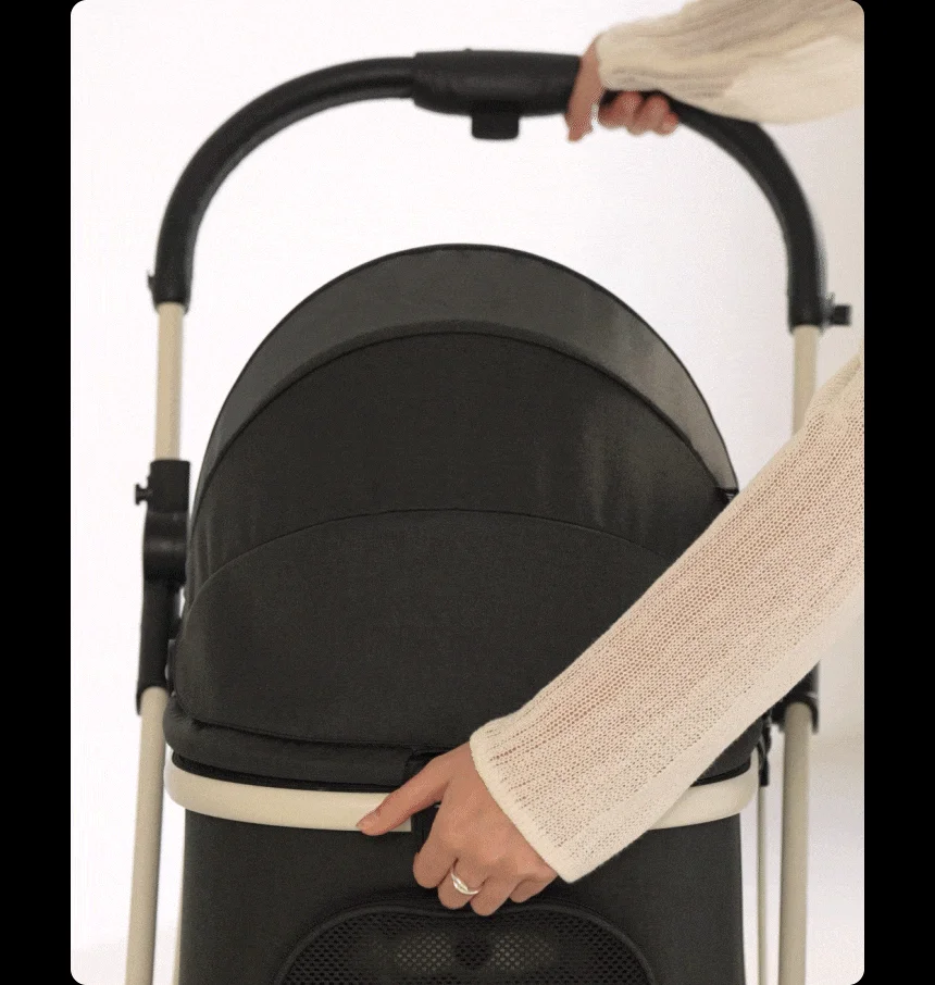 [무료배송] 리카리카 올데이 라이트 일체형 유모차 2세대 베이지/차콜블랙 20번째