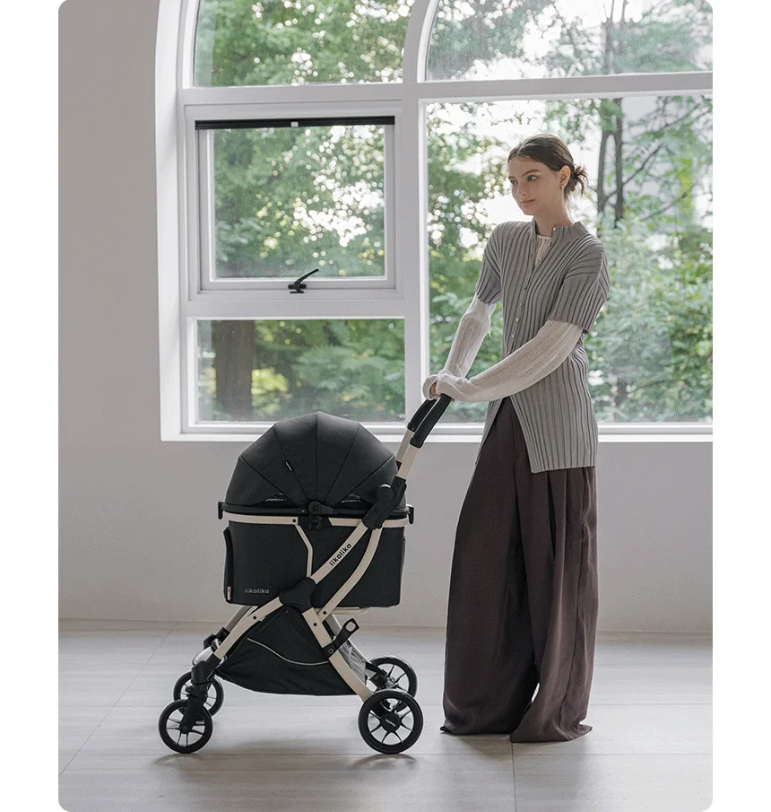 [무료배송] 리카리카 올데이 라이트 일체형 유모차 2세대 베이지/차콜블랙 28번째