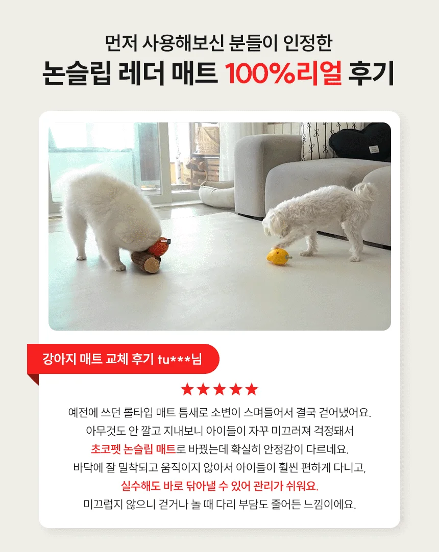 [NEW신상][무료배송] 초코펫하우스 독 논슬립 레더 매트 중형/대형 2color 2번째