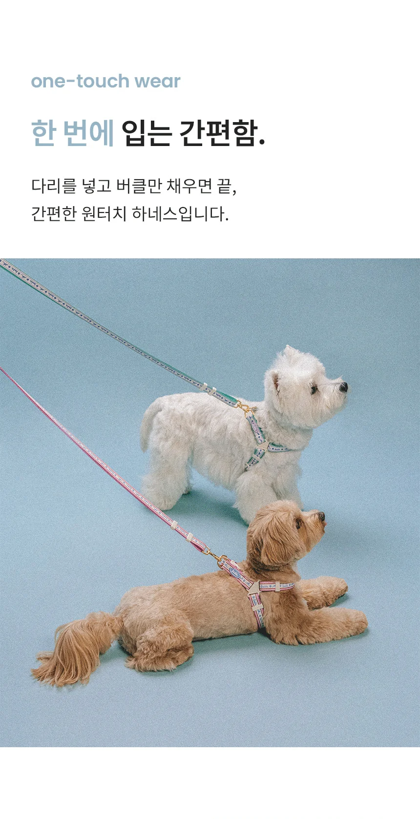 [무료배송] 리카리카 플레어 하네스 L자형 핑크/민트 M-L 7번째