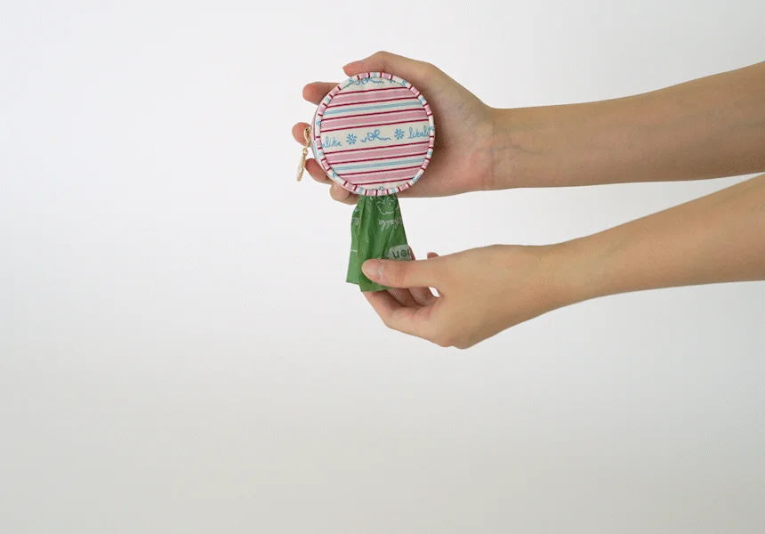 [무료배송] 리카리카 플레어 풉백 파우치 핑크/민트 5번째