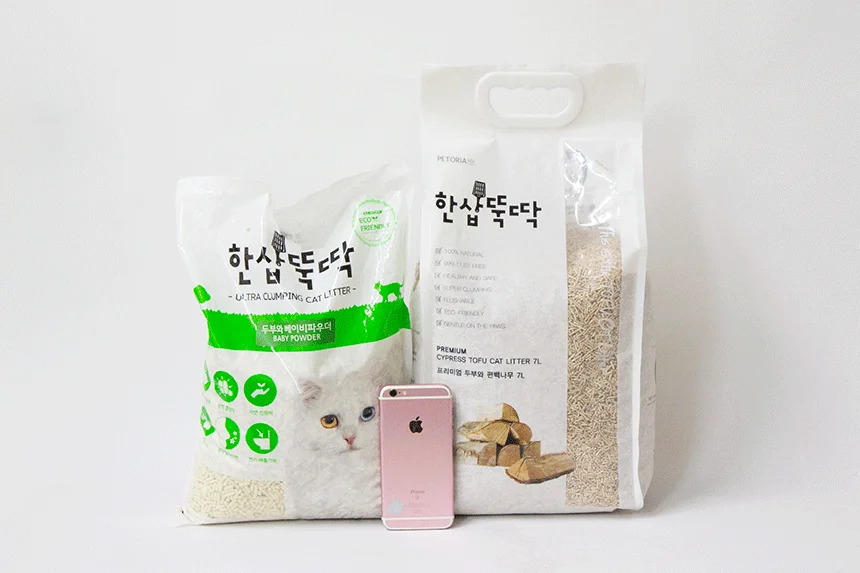 [NEW신상][무료배송] 펫토리아 한삽뚝딱 고양이 천연 두부 모래 가는입자 7L 3종 (오리지널/편백나무/라벤더) 13번째