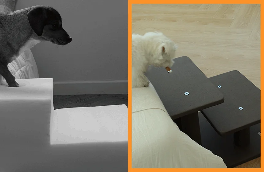 [NEW신상][무료배송] 펫토리아 한탭뚝딱 강아지 방수원단 계단 3단 논슬립 3종 (블루그레이/다크브라운/다크그레이) 3번째