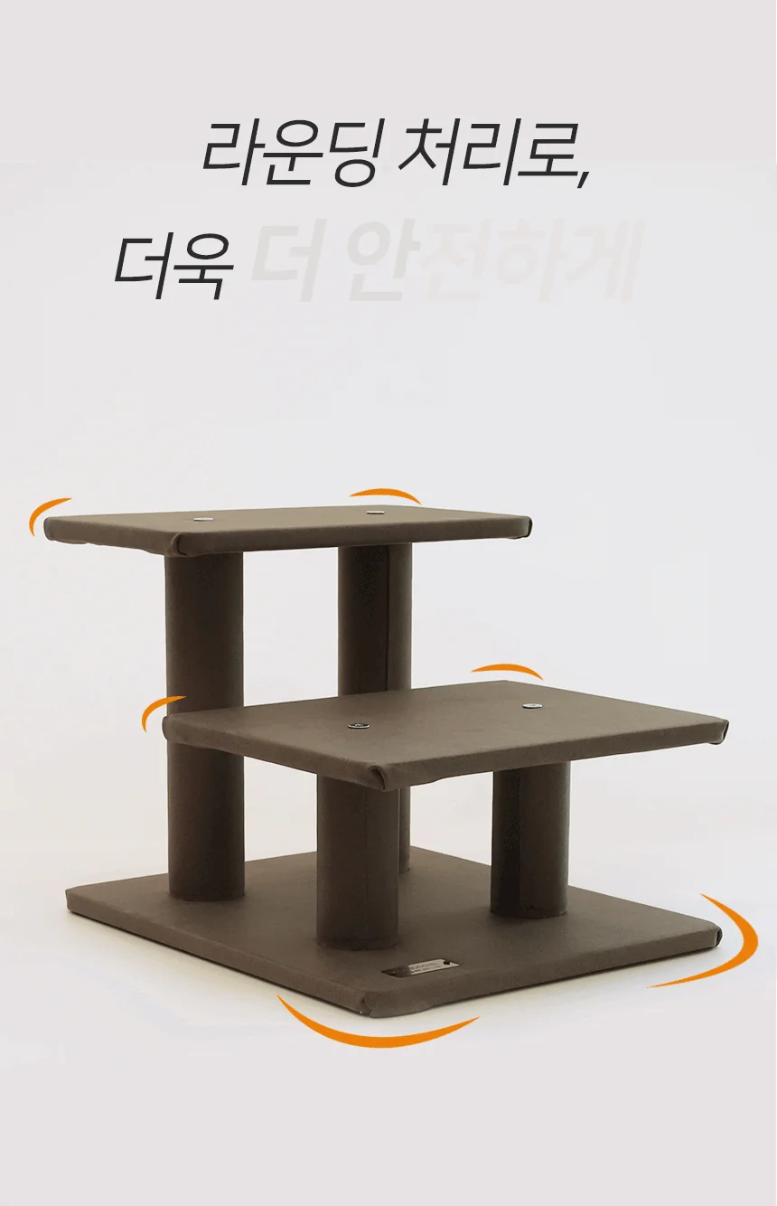 [NEW신상][무료배송] 펫토리아 한탭뚝딱 강아지 방수원단 계단 3단 논슬립 3종 (블루그레이/다크브라운/다크그레이) 14번째