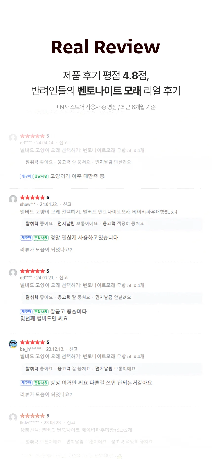 [무료배송] [4개] 벨버드 캣 벤토나이트 모래 베이비파우더향 5L 3번째